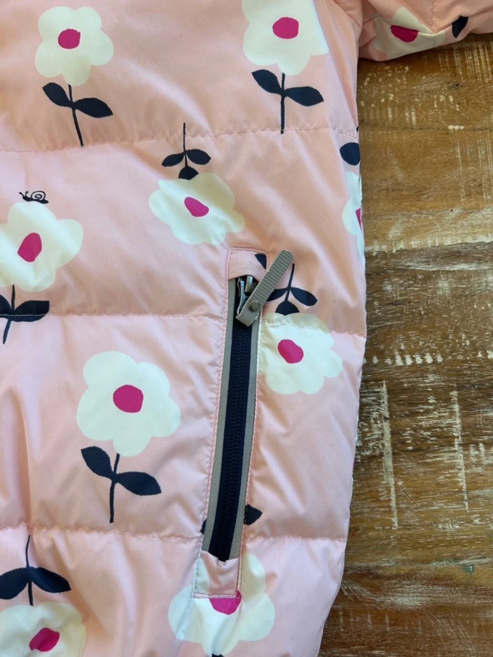 Hanna Andersson Pink Floral Puffer Jacket